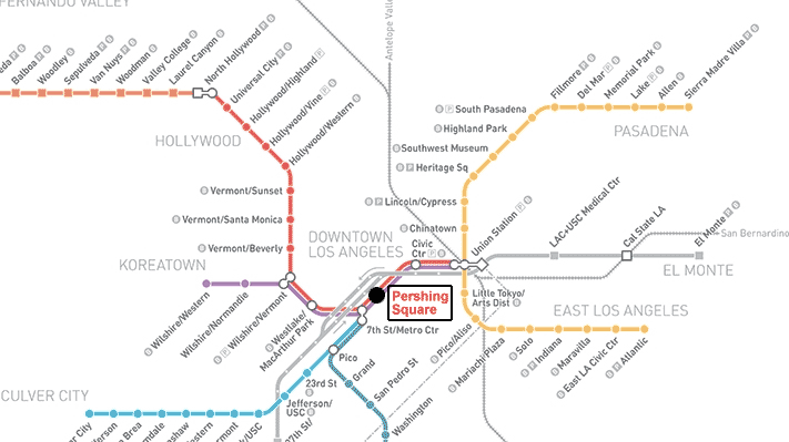L.A. Metro Map Pershing Square